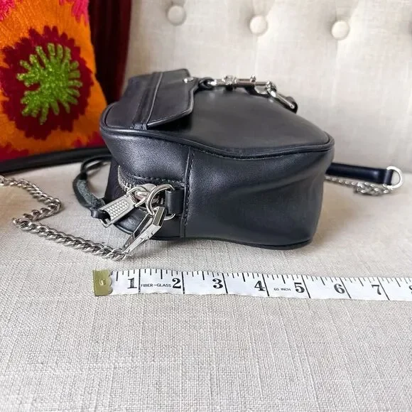 Rebecca Minkoff's M.A.B. Camera Black Leather Crossbody Purse Bag - Picture 4 of 16